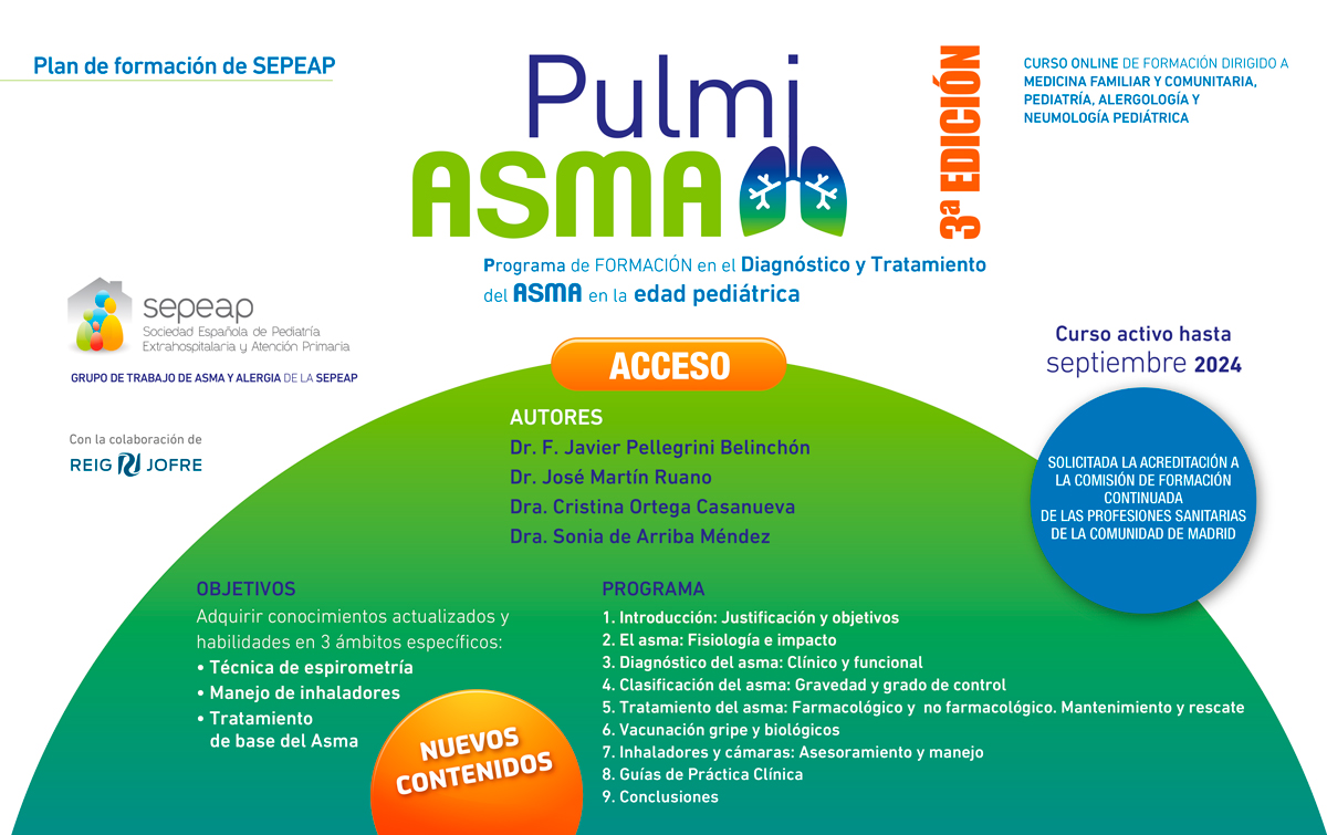 PulmiASMA 3ª Edición: Programa de formación en el diagnóstico y tratamiento del asma en el paciente en edad pediátrica